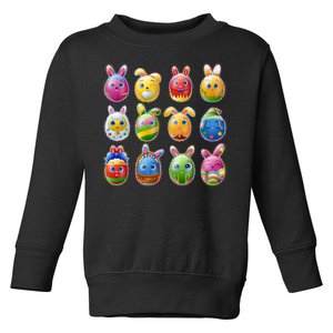 Cute Easter Eggs Toddler Sweatshirt