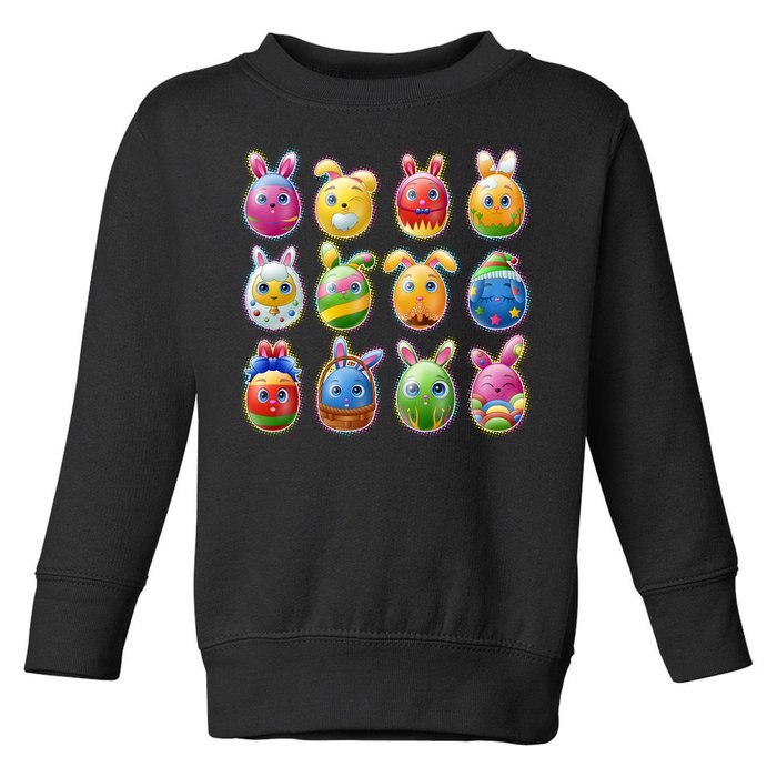 Cute Easter Eggs Toddler Sweatshirt