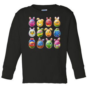 Cute Easter Eggs Toddler Long Sleeve Shirt