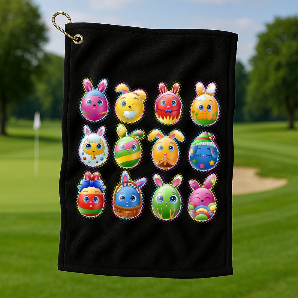 Cute Easter Eggs Golf Towel