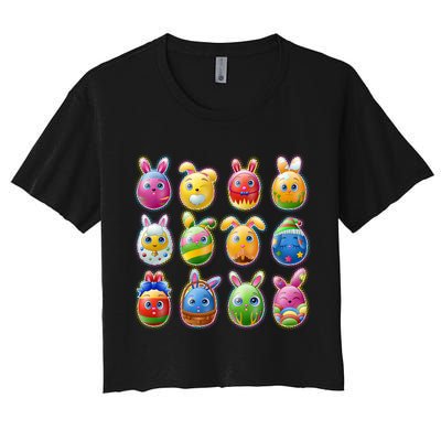 Cute Easter Eggs Crop Top
