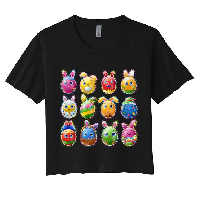 Cute Easter Eggs Crop Top