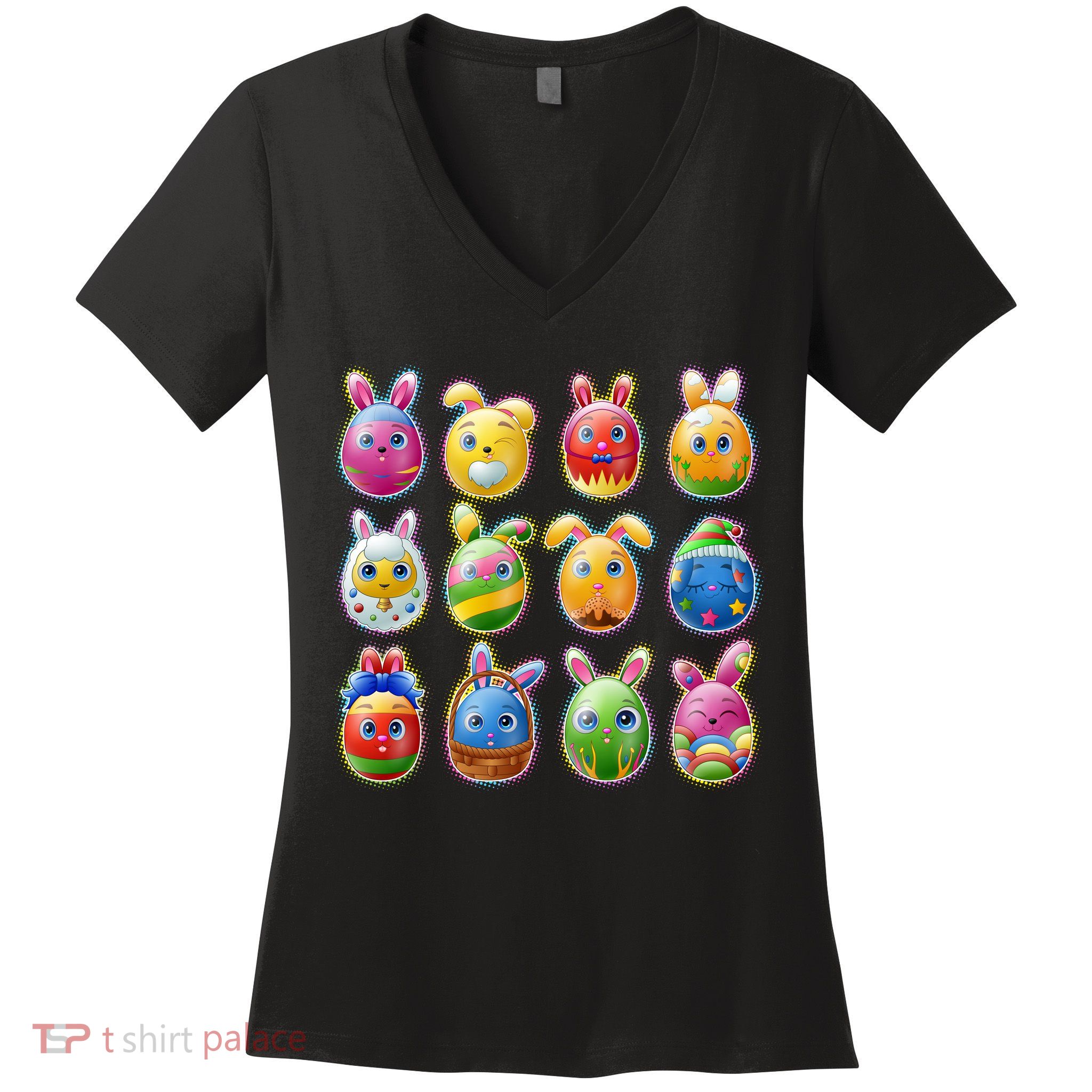 Cute Easter Eggs Women's V-Neck T-Shirt