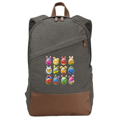 Cute Easter Eggs Cotton Canvas Backpack