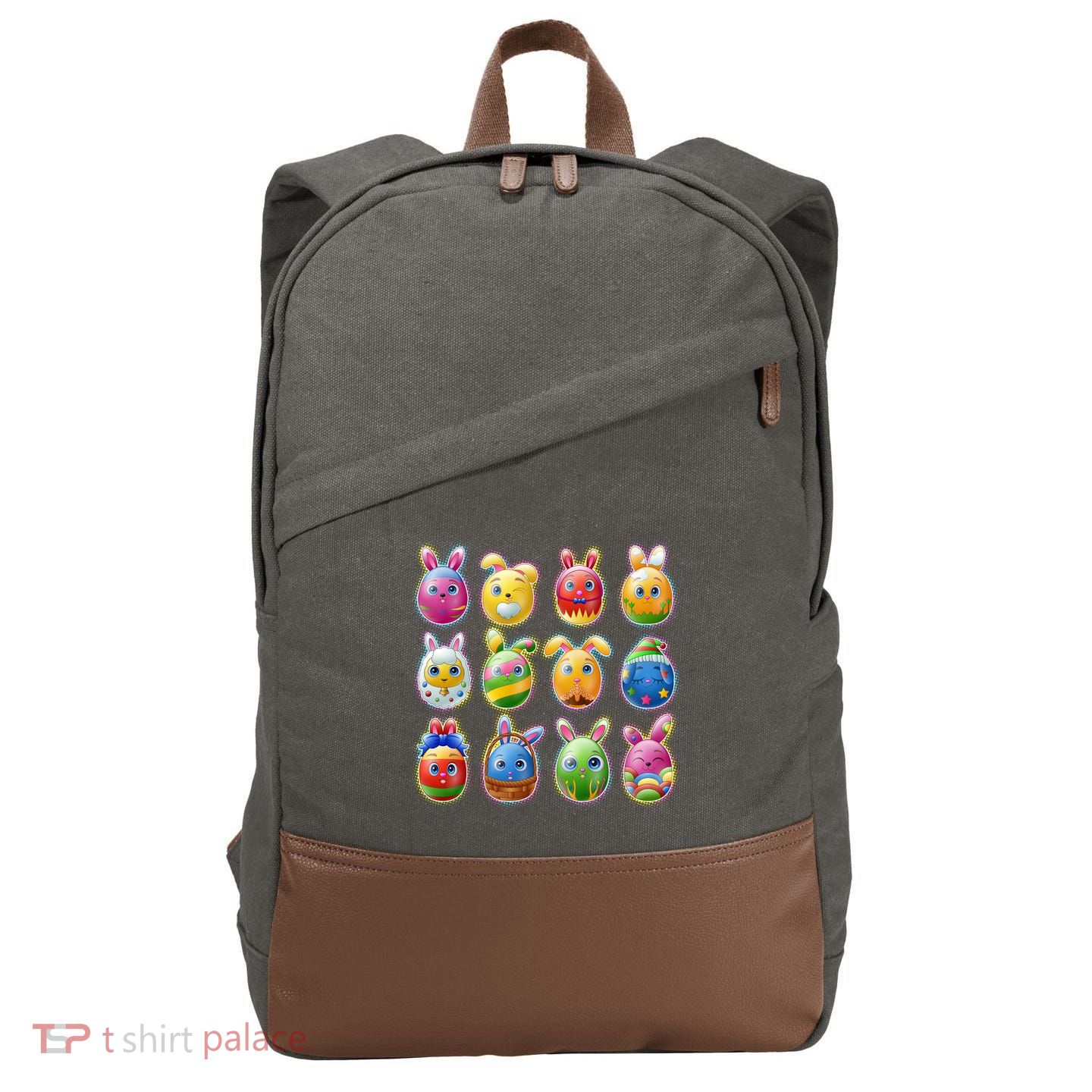 Cute Easter Eggs Cotton Canvas Backpack