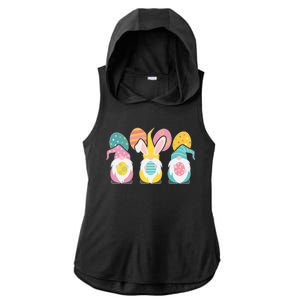 Cute Easter Holiday Gnomes Ladies PosiCharge Tri-Blend Wicking Draft Hoodie Tank