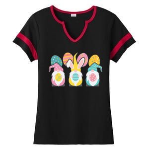 Cute Easter Holiday Gnomes Ladies Halftime Notch Neck Tee