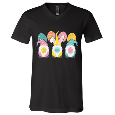 Cute Easter Holiday Gnomes V-Neck T-Shirt