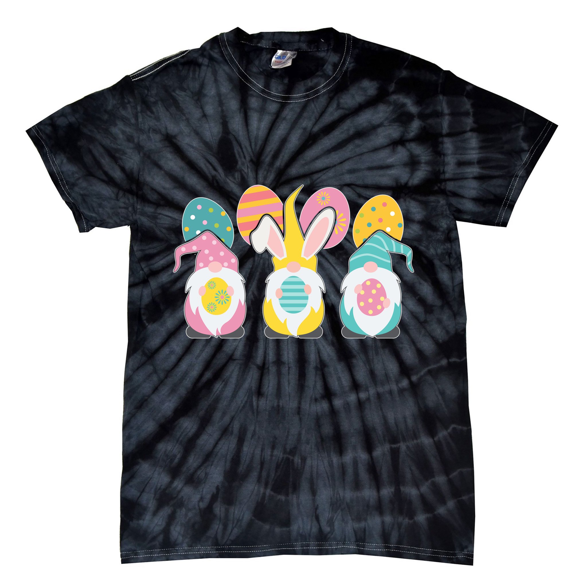 Cute Easter Holiday Gnomes Tie-Dye T-Shirt