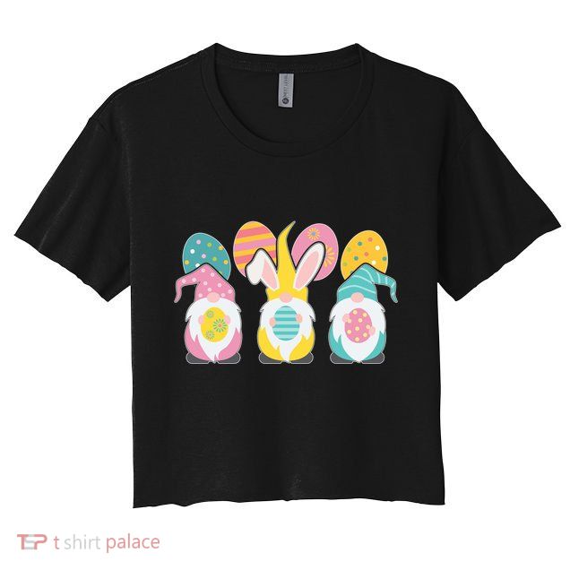 Cute Easter Holiday Gnomes Crop Top
