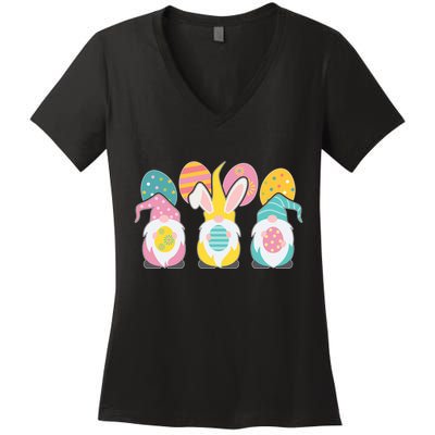 Cute Easter Holiday Gnomes Women's V-Neck T-Shirt