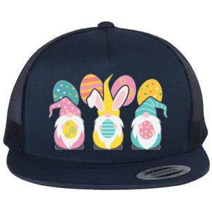 Cute Easter Holiday Gnomes Flat Bill Trucker Hat