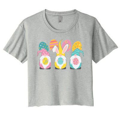 Cute Easter Holiday Gnomes Women's Crop Top Tee