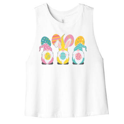 Cute Easter Holiday Gnomes Women's Racerback Cropped Tank