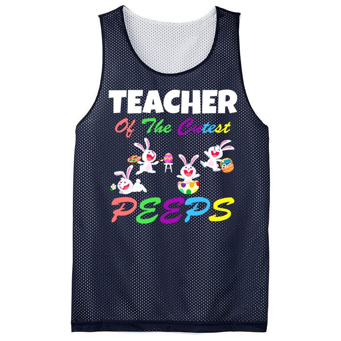 Cute Easter: Teacher Of The Cutest Peeps Mesh Reversible Basketball Jersey Tank