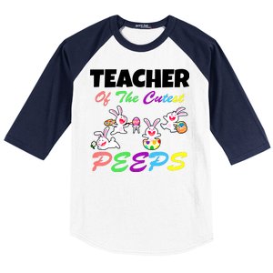 Cute Easter: Teacher Of The Cutest Peeps Baseball Sleeve Shirt