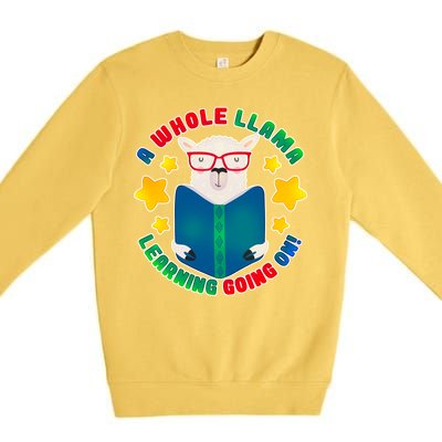 Cute Educational - A Whole Llama Learning Premium Crewneck Sweatshirt