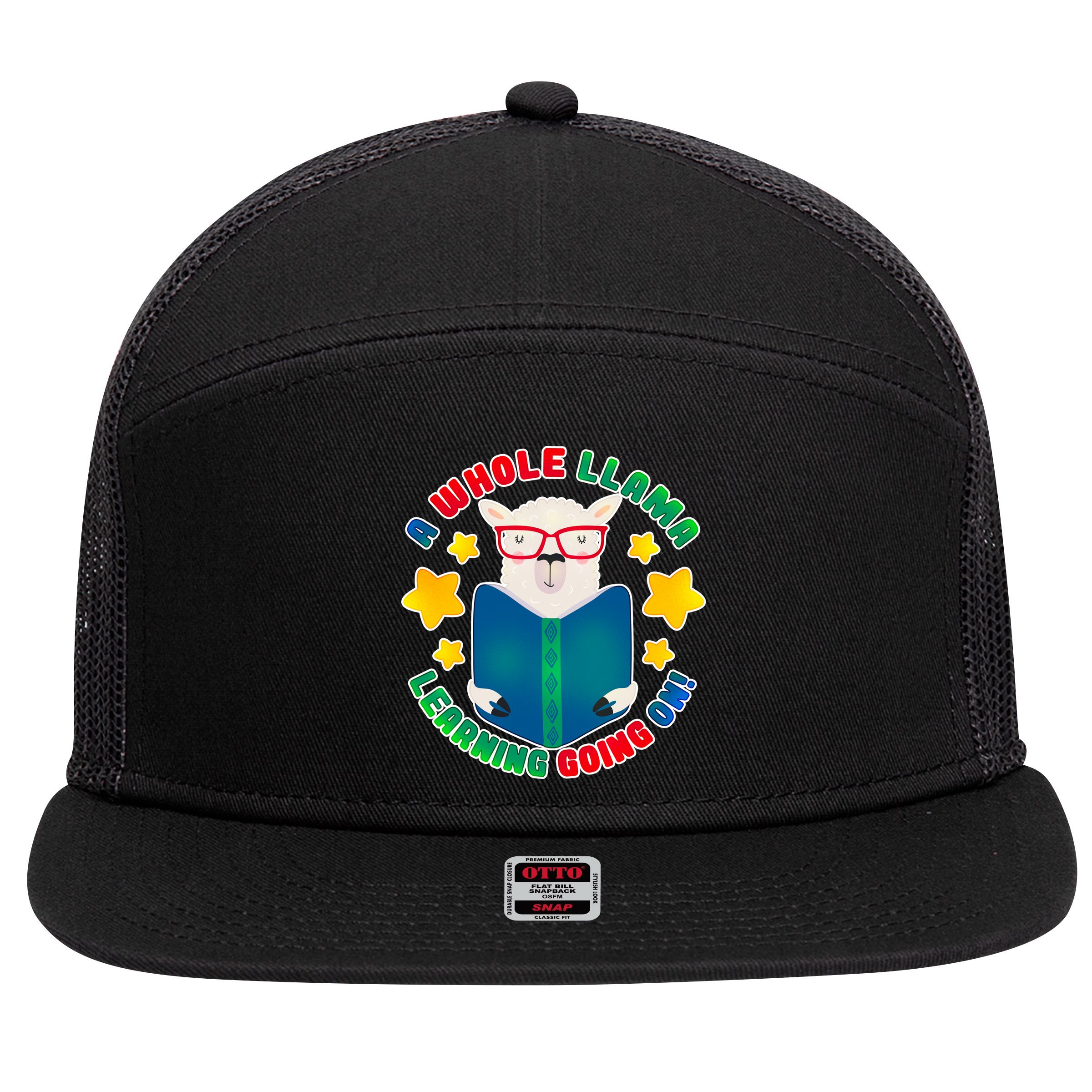 Cute Educational - A Whole Llama Learning 7 Panel Mesh Trucker Snapback Hat