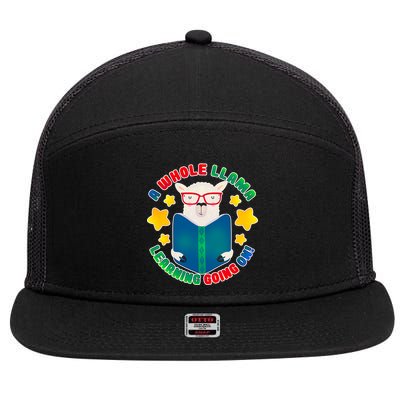 Cute Educational - A Whole Llama Learning 7 Panel Mesh Trucker Snapback Hat