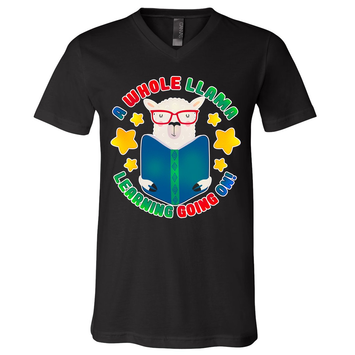 Cute Educational - A Whole Llama Learning V-Neck T-Shirt