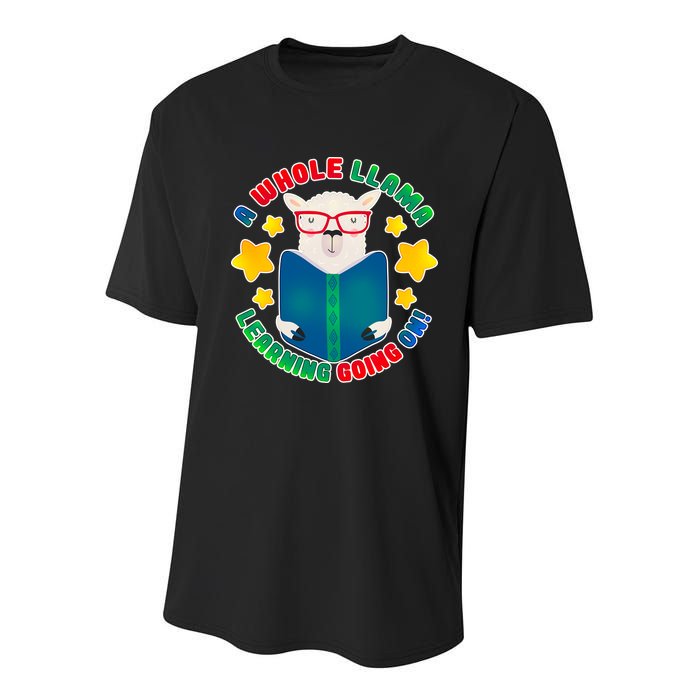 Cute Educational - A Whole Llama Learning Youth Performance Sprint T-Shirt