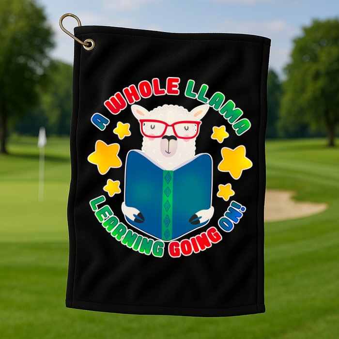 Cute Educational - A Whole Llama Learning Golf Towel