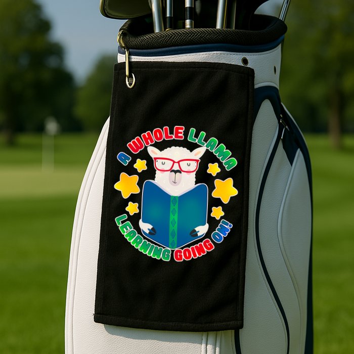 Cute Educational - A Whole Llama Learning Golf Towel