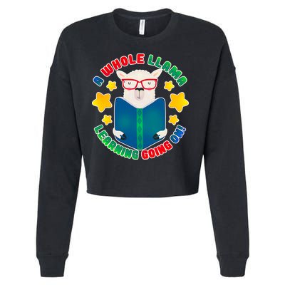 Cute Educational - A Whole Llama Learning Cropped Pullover Crew