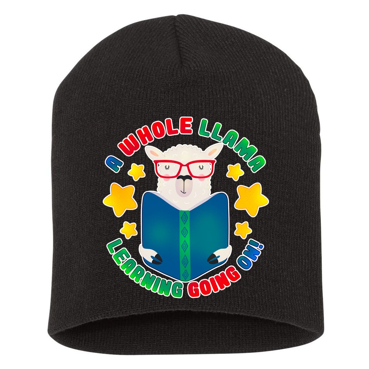 Cute Educational - A Whole Llama Learning Short Acrylic Beanie