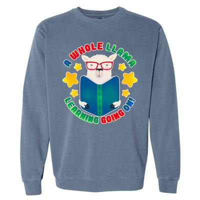 Cute Educational - A Whole Llama Learning Garment-Dyed Sweatshirt