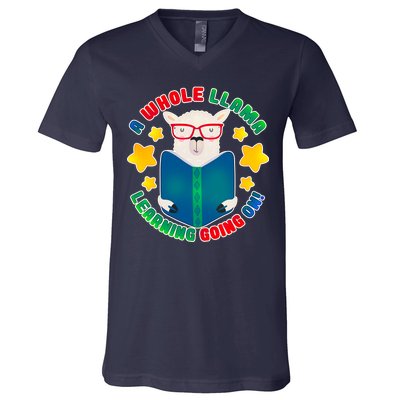 Cute Educational - A Whole Llama Learning V-Neck T-Shirt