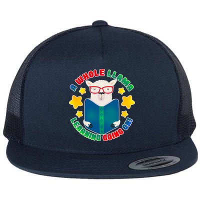 Cute Educational - A Whole Llama Learning Flat Bill Trucker Hat