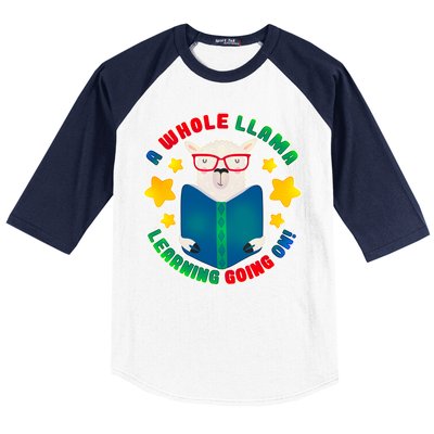 Cute Educational - A Whole Llama Learning Baseball Sleeve Shirt