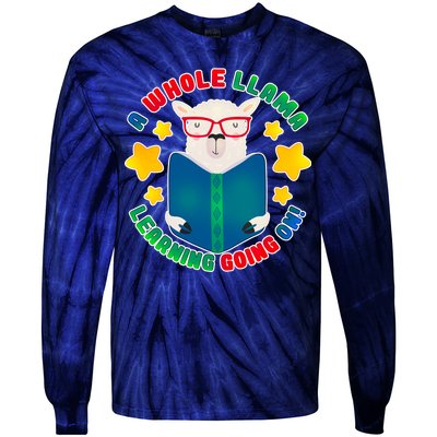 Cute Educational - A Whole Llama Learning Tie-Dye Long Sleeve Shirt