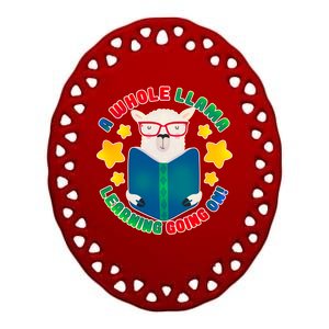 Cute Educational - A Whole Llama Learning Ceramic Oval Ornament