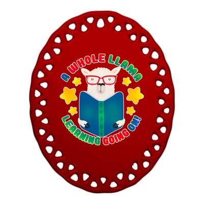 Cute Educational - A Whole Llama Learning Ceramic Oval Ornament