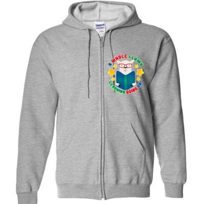 Cute Educational - A Whole Llama Learning Full Zip Hoodie