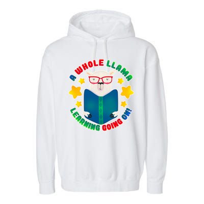 Cute Educational - A Whole Llama Learning Garment-Dyed Fleece Hoodie