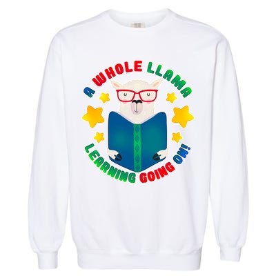 Cute Educational - A Whole Llama Learning Garment-Dyed Sweatshirt