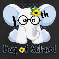 Cute Elephant 100th Day of School 7 Panel Mesh Trucker Snapback Hat