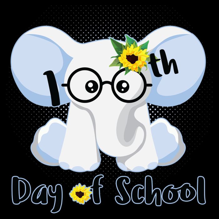 Cute Elephant 100th Day of School Button