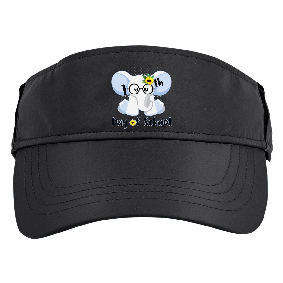 Cute Elephant 100th Day of School Adult Drive Performance Visor