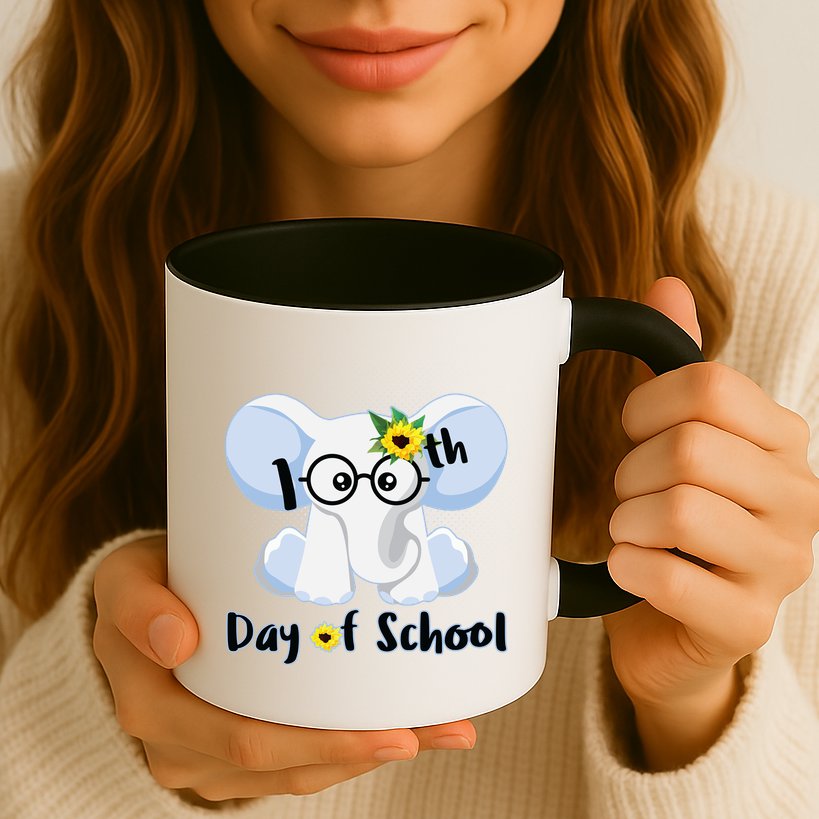 Cute Elephant 100th Day of School Mug