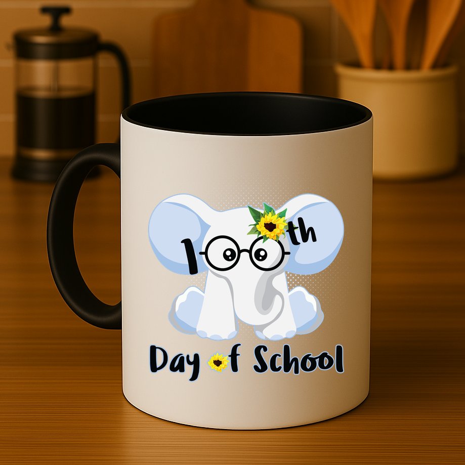 Cute Elephant 100th Day of School Mug