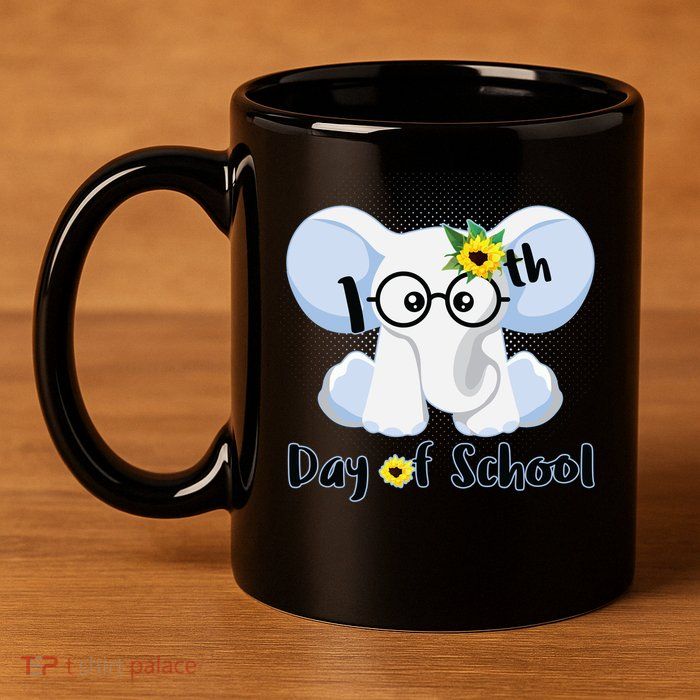 Cute Elephant 100th Day of School 11oz C Handle Ceramic Mug