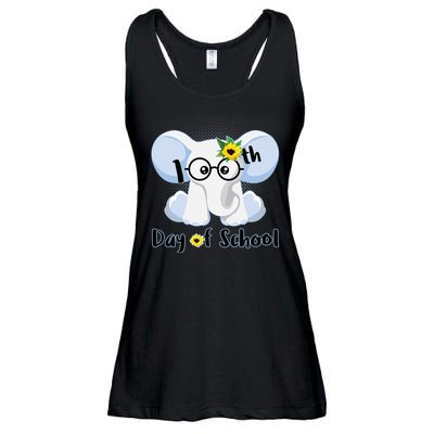 Cute Elephant 100th Day of School Ladies Essential Flowy Tank