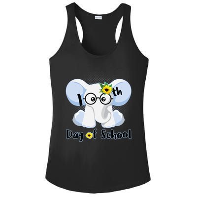 Cute Elephant 100th Day of School Ladies PosiCharge Competitor Racerback Tank