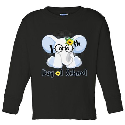 Cute Elephant 100th Day of School Toddler Long Sleeve Shirt
