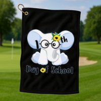 Cute Elephant 100th Day of School Golf Towel