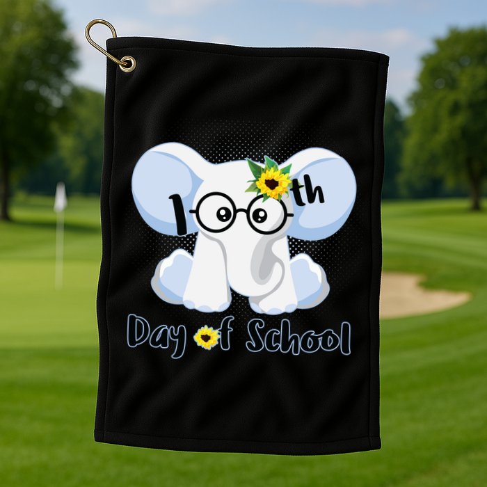 Cute Elephant 100th Day of School Golf Towel